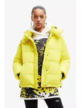 Пуховик стандартного кроя Desigual, желтый