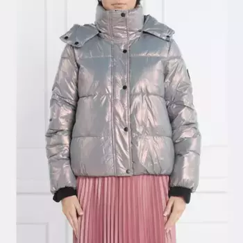 Пуховик стандартного кроя Dkny, серебряный