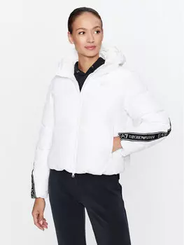 Пуховик стандартного кроя Ea7 Emporio Armani, белый