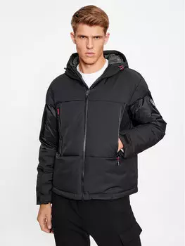 Пуховик стандартного кроя Ea7 Emporio Armani, черный