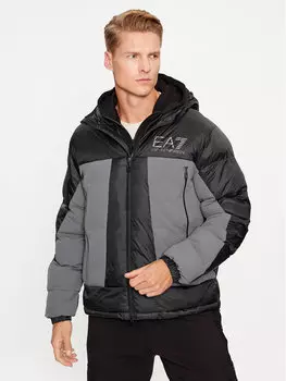 Пуховик стандартного кроя Ea7 Emporio Armani, черный