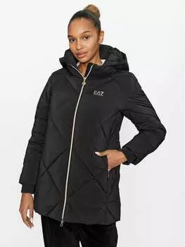 Пуховик стандартного кроя Ea7 Emporio Armani, черный