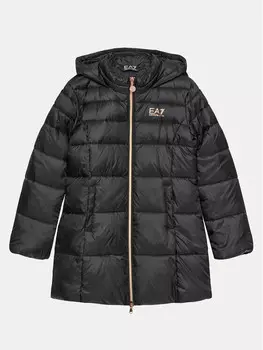 Пуховик стандартного кроя Ea7 Emporio Armani, черный