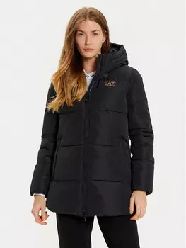 Пуховик стандартного кроя Ea7 Emporio Armani, черный