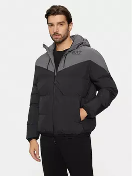 Пуховик стандартного кроя Ea7 Emporio Armani, черный