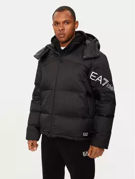 Пуховик стандартного кроя Ea7 Emporio Armani, черный