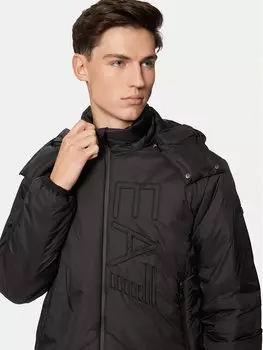Пуховик стандартного кроя Ea7 Emporio Armani, черный