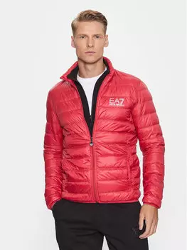 Пуховик стандартного кроя Ea7 Emporio Armani, красный