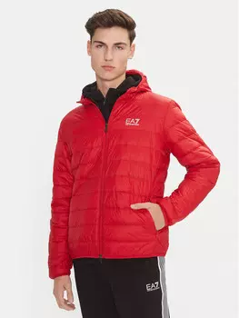 Пуховик стандартного кроя Ea7 Emporio Armani, красный