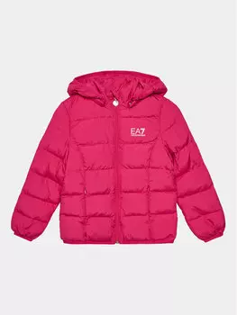 Пуховик стандартного кроя Ea7 Emporio Armani, розовый