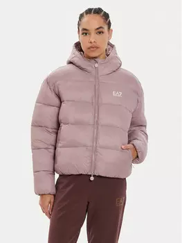Пуховик стандартного кроя Ea7 Emporio Armani, розовый