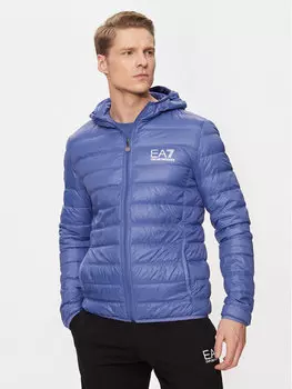 Пуховик стандартного кроя Ea7 Emporio Armani, синий