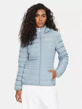 Пуховик стандартного кроя Ea7 Emporio Armani, синий