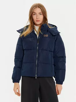 Пуховик стандартного кроя Ea7 Emporio Armani, синий