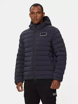 Пуховик стандартного кроя Ea7 Emporio Armani, синий