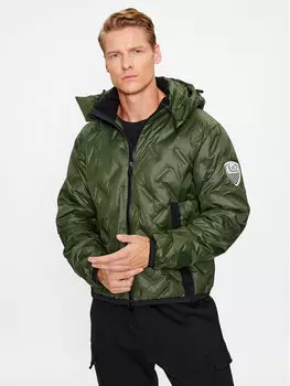 Пуховик стандартного кроя Ea7 Emporio Armani, зеленый