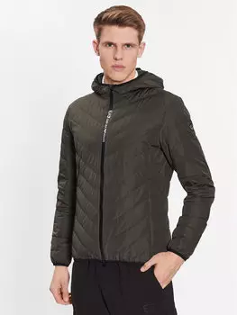 Пуховик стандартного кроя Ea7 Emporio Armani, зеленый