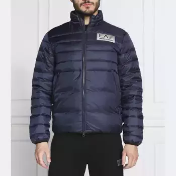 Пуховик стандартного кроя Ea7, синий