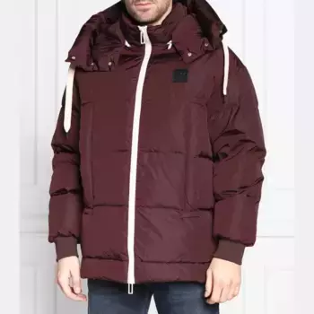 Пуховик стандартного кроя Emporio Armani, бургунди