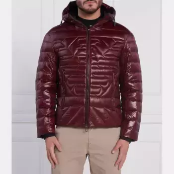 Пуховик стандартного кроя Emporio Armani, бургунди