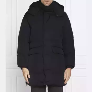 Пуховик стандартного кроя Emporio Armani, синий