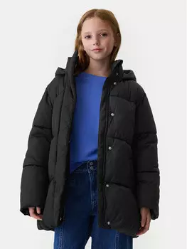 Пуховик стандартного кроя Gap, черный