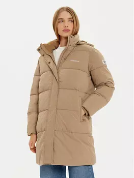 Пуховик стандартного кроя Guess Jeans, бежевый