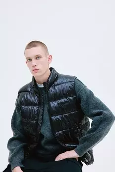 Пуховик стандартного кроя H&M, черный