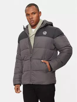 Пуховик стандартного кроя Indicode, серый