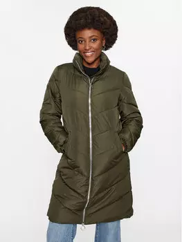 Пуховик стандартного кроя Jdy, зеленый