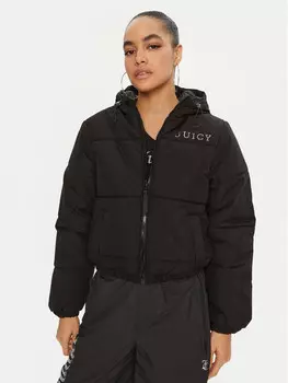 Пуховик стандартного кроя Juicy Couture, черный