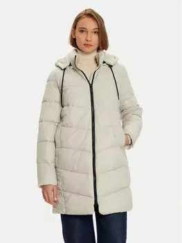 Пуховик стандартного кроя Kaffe, бежевый
