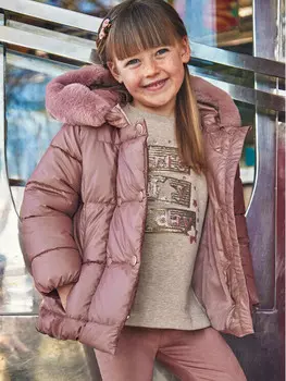 Пуховик стандартного кроя Mayoral, розовый