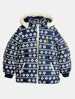 Пуховик стандартного кроя Mini Rodini, синий