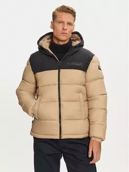 Пуховик стандартного кроя Napapijri, бежевый