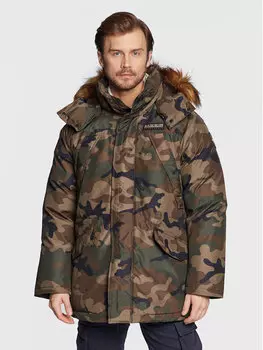 Пуховик стандартного кроя Napapijri, зеленый
