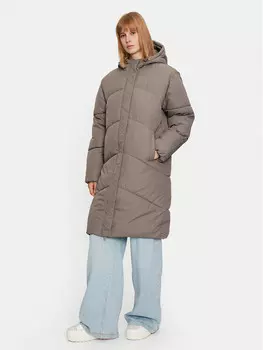 Пуховик стандартного кроя Noisy May, серый