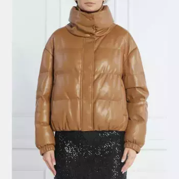 Пуховик стандартного кроя Patrizia Pepe, коричневый