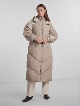 Пуховик стандартного кроя Pieces, бежевый