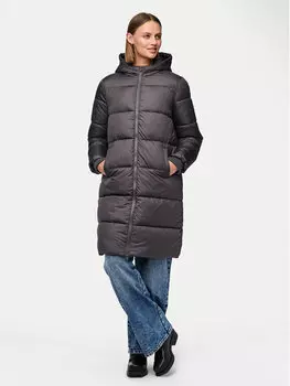 Пуховик стандартного кроя Pieces, серый