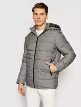 Пуховик стандартного кроя Selected Homme, серый