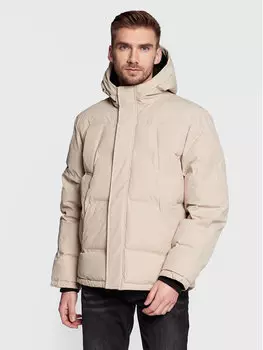 Пуховик стандартного кроя Solid, экрю