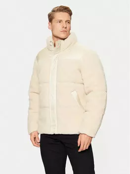 Пуховик стандартного кроя Solid, бежевый