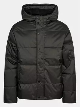 Пуховик стандартного кроя Solid, черный