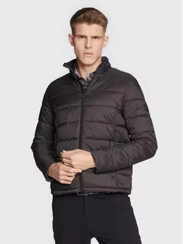 Пуховик стандартного кроя Solid, черный