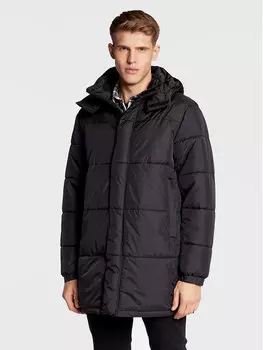Пуховик стандартного кроя Solid, черный