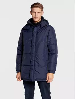 Пуховик стандартного кроя Solid, синий