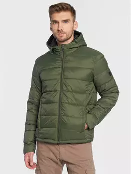Пуховик стандартного кроя Solid, зеленый