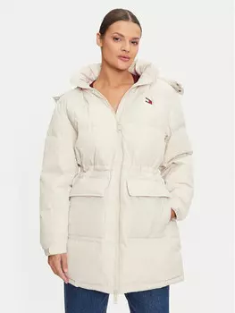 Пуховик стандартного кроя Tommy Jeans, бежевый