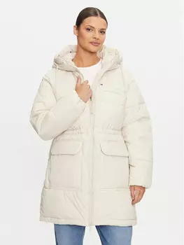 Пуховик стандартного кроя Tommy Jeans, бежевый